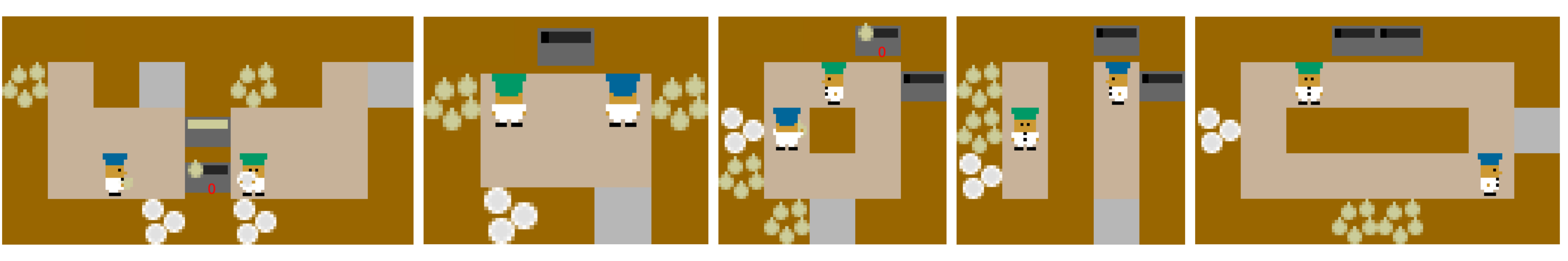 Five Overcooked-AI layouts.