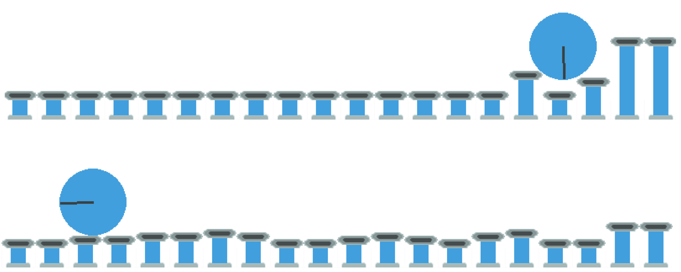 Pistonball environment layouts.